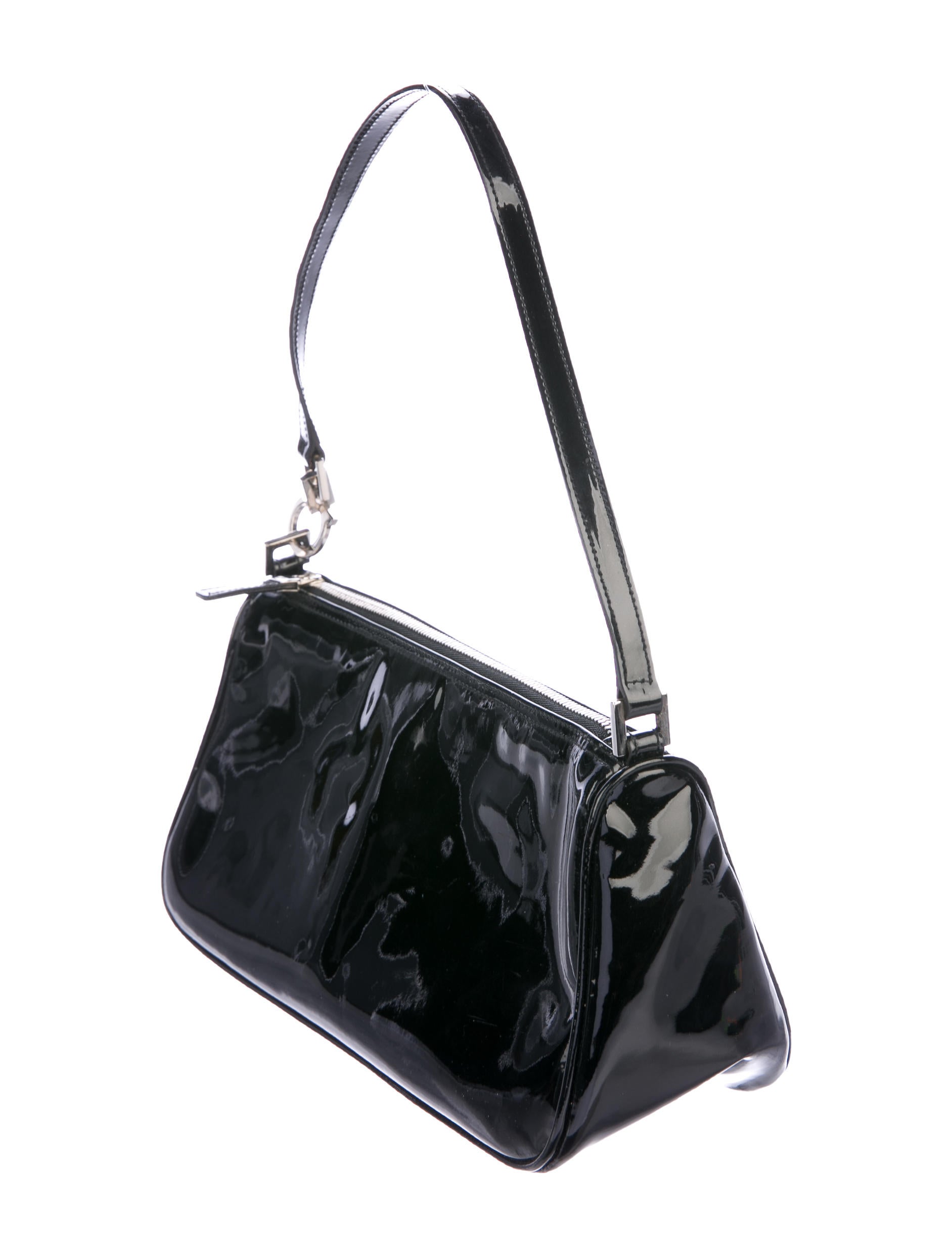 Salvatore Ferragamo Vinyl Zip Shoulder Bag